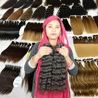 Paquets de cheveux vierges bruts bon marché extensions de cheveux humains tressés bouclés birmans 100% extensions de cheveux humains bruts vietnamiens non transformés
