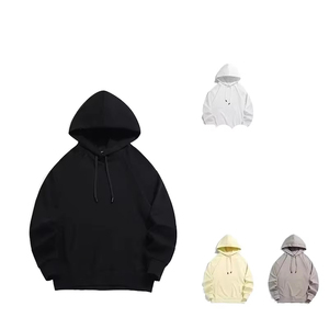 เสื้อฮู้ดดี้โอเวอร์ไซส์ผู้ชาย ผ้าฝ้าย 100% เฟรนช์เทอร์รี่ สีพื้น ทรงลำลอง ใส่ได้ในฤดูใบไม้ร่วง - Product Image 3