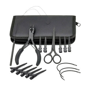 Kit d'outils pour extensions de cheveux en acier de haute qualité, avec pinces, ciseaux, pince à boucles et accessoires complets - Product Image 5