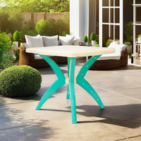 Table de salle à manger carrée moderne en plastique, la plus vendue, sans BPA, écologique, imperméable, durable, légère, pour usage en extérieur, 4 places