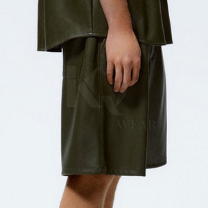 Pantalones Cortos de Cuero Modernos para Hombre, Cintura Media, Estilo Casual, Cierre con Cremallera, Ligeros, Transpirables y Cómodos para Uso Diario - Product Image 2