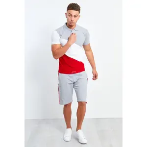 High Quality Breathable 100% Cotton Mens Short Sleeve Summer Tracksuit Digital Print Two Color <b>Twin</b> <b>Set</b> Casual Outdoor - Product Image 1