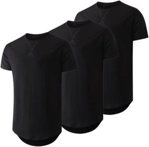 Camiseta de Punto de Manga Corta para Hombre, Cuello Redondo, Color Sólido, Corte Regular, Largo Casual, Negro, Gris, Verde Oliva, OEM, ODM - Product Image 5