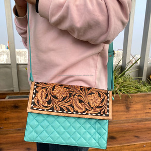 2025 Luxury Hand Tooled Leather Quilted Sling Shoulder Bag Trendy <b>Handbag</b> Ladies Evening Purse Luxury Crossbody Bags for Women - Product Image 2