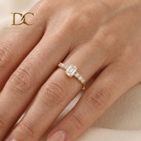 Anillo de Boda de Oro Sólido de 14 Quilates con Diamante Cultivado en Laboratorio para Mujer, Corte Brillante, Certificado IGI, Diseño de Lujo