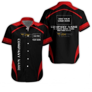 Chemises de course hawaïennes pour hommes, style personnalisé et impression de logos, chemises boutonnées pour le travail, chemises de mécanicien, chemises de pit crew, chemises de course F1 - Product Image 3
