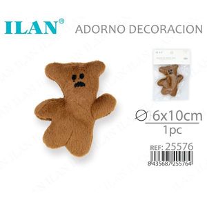 Ornamento Orsacchiotto ILAN 6x10cm Decorazione in Pelliccia Sintetica - Product Image 3