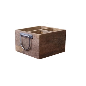 Porte-couverts et mouchoirs en bois-Organisateur d'ustensiles de cuisine naturel et écologique et caddie de table Utilisation quotidienne par AYAANS - Product Image 5