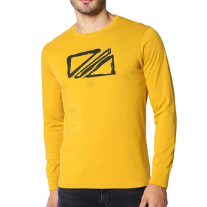 High Quality Men's Full Sleeve T <b>Shirt</b> 100% Cotton Plain <b>Black</b> Clothes Fashion Men's Breathable Round Neck Long Sleeve <b>Shirts</b> - Product Image 1