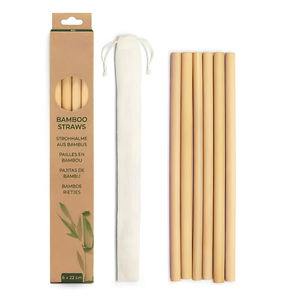 Pailles en bambou écologiques en vrac - Pailles à boire réutilisables et biodégradables pour la maison, le bar et les voyages - Product Image 1