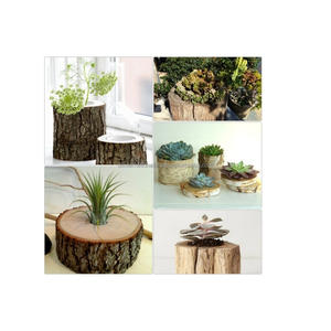 Florero de madera para jardín, maceta de madera para uso en balcón, decorativo para interiores y exteriores, de dos piezas - Product Image 2
