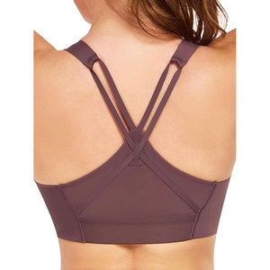 Solid Trader Women Activewear Padded Athletic <b>Top</b> Moisture Wicking High Impact <b>Cross</b> Back Elastic Gym Crop <b>Top</b> Tank Wear Fitness - Product Image 2