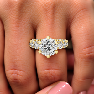 Anillo de Eternidad con Halo Oculto de Oro Sólido de 14K y Diamante Cultivado en Laboratorio de Corte Redondo, 5.00CT DEF VVS, Certificado IGI, Anillo de Boda Clásico ODM - Product Image 2