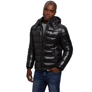 Veste matelassée pour homme, couleur unie, style décontracté, col montant, fermeture éclair, coupe-vent, vêtements d'extérieur d'hiver - Product Image 6