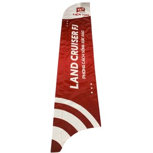 Drapeau en plumes Inova Cross, rouge, en polyester, impression numérique, mât en aluminium durable, bannière promotionnelle - Product Image 2