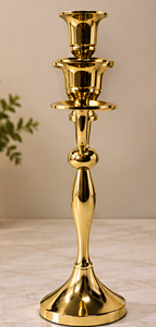 Modern Gold Candelabra 3 Arms Candle Jar Holder Wedding Centerpieces Glass Decorative Stand Home <b>Decoration</b> for Dinner Wedding - Product Image 5