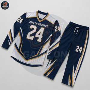 Blue White Personalized Design Colors Numbers Logo Printing OEM ODM Service Custom Durable Sublimated Ice Hockey Uniform Sets - Product Image 4