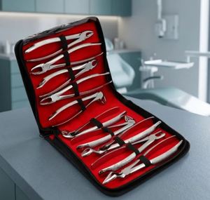 Ensemble de 10 pinces d'extraction dentaire manuelles en acier inoxydable, kit d'instruments chirurgicaux certifié CE, réutilisable, professionnel pour dentistes - Product Image 3
