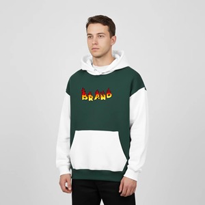 Sudadera con Capucha Personalizada para Hombre, 100% Algodón, Felpa, Talla Grande, Diseño Color Block, Estilo Casual de Invierno, Bordada - Product Image 4