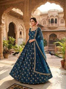 Launching New Designer Party Wear Look Heavy Fendy Silk Gwon Pent & Dupatta Set - Product Image 3