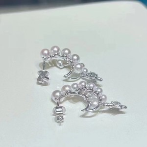 Pendientes de Perlas de Agua Dulce Estilo Estrella, Diseño Retro de Plata Pura con Temperamento Único, Pendientes Elegantes y Exclusivos - Product Image 1