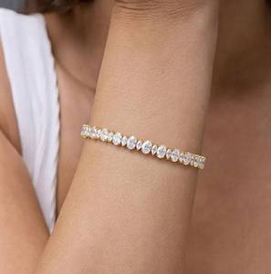 Real Moissanite Tennis Bracelet Silver Plated Marquise Cut Sparkling Claw Setting Wrist Chain Party Wedding Jewelry <b>Gift</b> Unisex - Product Image 4