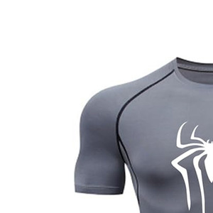 Premium <b>Men</b> <b>Compression</b> <b>Shirts</b> Knitted 100% Polyester Short Sleeves Athletic Gym Training Eco-Friendly Lightweight - Product Image 6