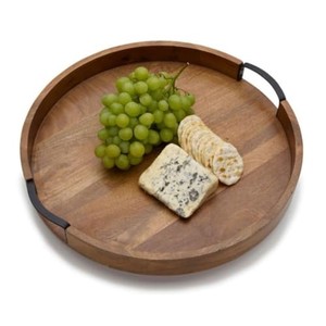 Bandeja Rectangular Rústica Vintage para Servir, con Asas de Cuerda, para Madera - Venta al por Mayor - Product Image 2