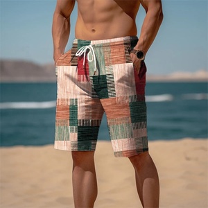 <b>Men's</b> Beach Shorts Patchwork Print Drawstring Summer Vacation Holiday Swim <b>Trunks</b> Casual Board Shorts Cotton Blend <b>Men's</b> Shorts - Product Image 2