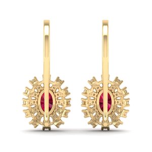 Pendientes Largos Colgantes REYES Personalizados en Oro de 14K con Rubí Rojo de 0.73 Quilates para Mujer, Certificados por IGI, Joyería de Regalo con Diamantes - Product Image 4