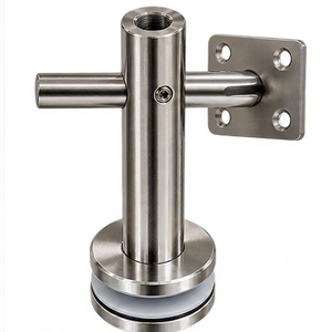 Soporte de Pasamanos Redondo de Acero Inoxidable, Resistente, para Montaje en Suelo, para Escaleras, Pasillos, Terrazas y Puentes - Product Image 1