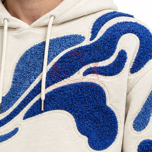 Conjunto Deportivo con Capucha Color Crema para Hombre, con Estampado de Olas Azules, Sudadera Casual de Manga Larga y Pantalones, Ropa de Invierno - Product Image 5