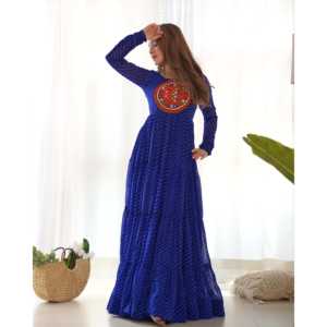 Hermoso vestido XS Anarkali con estampado Laheriya - Product Image 5