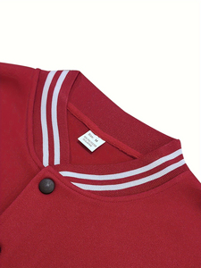 แจ็คเก็ตวาร์ซิตี้หนังบุขนแกะสไตล์เท่ห์สำหรับผู้ชายขายส่งยอดนิยม แจ็คเก็ตเบสบอลบอมเบอร์สำหรับผู้ชาย - Product Image 4