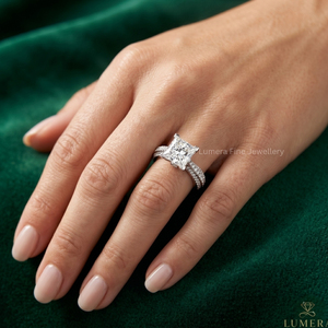 Anillo de Compromiso de Diamantes de Corte Princesa de Lujo, Certificado por IGI, Chapado en Rodio, Oro de 9K-18K, Color Blanco D, Anillo de Boda para Mujer - Product Image 5