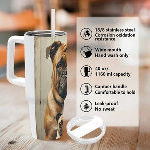 Gobelet isotherme en acier inoxydable 40 oz avec logo personnalisé et motif <span class=keywords><strong>bouledogue</strong></span> pour usage personnalisé - Product Image 5