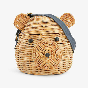Charming rattan bear bag <b>basket</b> for kid creative play wholesale prices children <b>toy</b> <b>baskets</b> - Product Image 2