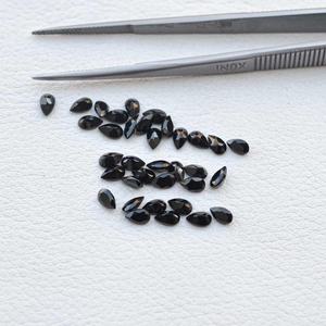 Pierres précieuses en spinelle noir naturel facettées en forme de poire de 4x6 mm, pierres de spinelle non traitées les plus vendues, livraison internationale sans taxes - Product Image 3