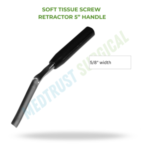 Rétracteur de tissus mous à vis, manche de 5 pouces, instrument chirurgical neuro-spinal pour l'exposition de la colonne vertébrale et la rétraction des tissus - Product Image 2
