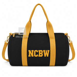 Custom NCBW Coalition Women <b>Tote</b> bag Black and gold Embroidered Logo Daily Use Large Capacity <b>Nylon</b> polyester duffel bag - Product Image 1