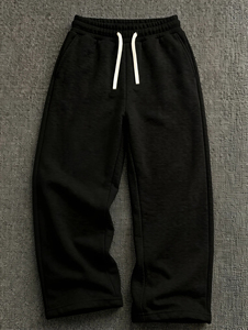 <b>Men's</b> casual athletic <b>trousers</b>, <b>summer</b> jogging <b>trousers</b>, loose straight leg design side pockets, drawstring elastic waistband - Product Image 4