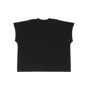 Camiseta Corta de Punto sin Mangas para Hombre, Cuello Redondo, Color Negro Sólido, Corte Regular Informal - Product Image 1