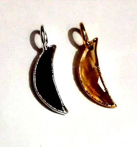 Inspiré par Natur demi-lune en forme de grenat rouge pierre précieuse pendentif lunette réglage 925 argent plaqué or pendentif cadeau pour maman - Product Image 3