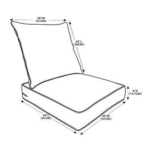 Ngoài trời sâu đệm bao gồm thay thế bao gồm mây vườn Patio đồ nội thất <span class=keywords><strong>sofa</strong></span> ghế ghế & trở lại ghế đệm - Product Image 5