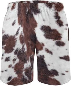 Good Quality New Design Men Cow Hair Shorts Custom Your Own Logo Cowhide Customized Shorts - Product Image 3