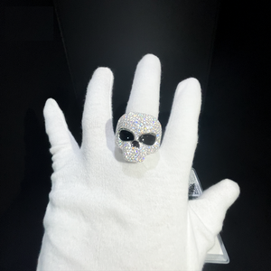 Moissanite Diamond <b>Skull</b> <b>Ring</b> 925 Silver Iced Out Punk Gothic Design Luxury Statement <b>Ring</b> for Men Women Hip Hop Jewelry - Product Image 1