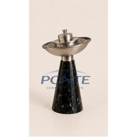 Brûleur à Bakhoor en Métal Arabe avec Base en Marbre, Porte-Encens Oud, Décoration d'Intérieur Écologique, Logo Personnalisé, Vente en Gros, Aromatique Été Printemps