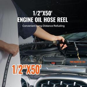 Avvolgitubo Carburante Extra Lungo 1/2'' x 50'' in Acciaio al Carbonio Resistente con Molla, Girevole Automatico, Avvolgimento Retrattile, Ricambi per Pompe Industriali - Product Image 3