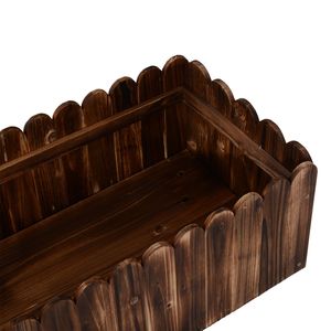 Jardinière surélevée en bois à bords festonnés de 40 po x 16 po x 12 po pour fleurs et plantes - Product Image 5