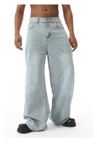 Jeans Casuales Holgados 2026 al por Mayor, Jeans Holgados para Hombre, Jeans de Mezclilla Azul Claro para Hombre - Product Image 2